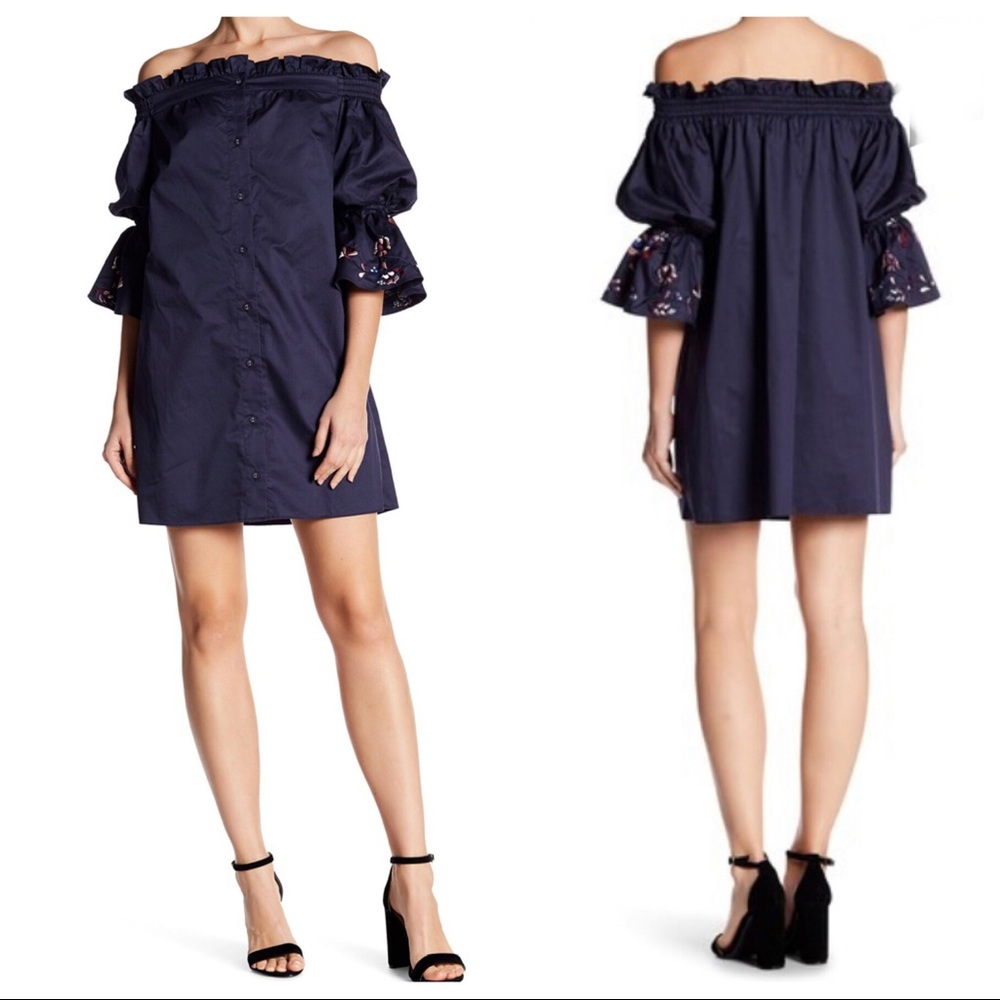 Parker Dakota Off-the-Shoulder Ruffle Sleeve Dress
